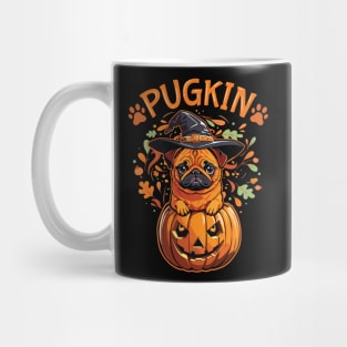 Pugkin Pumpkin Pug Halloween & Thanksgiving Design Mug